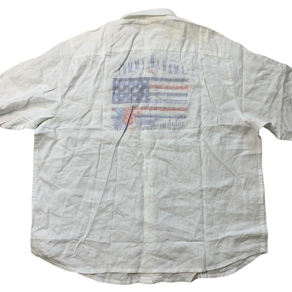 Tommy Bahama New With Tags Men's Star Spangled Bahama Flag Print Linen Shirt